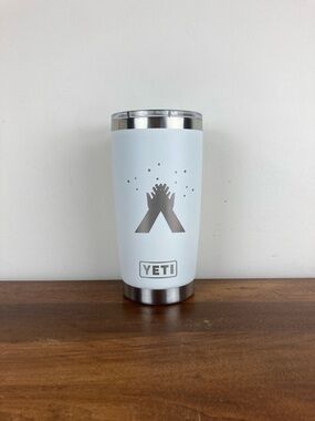YETI 20oz TUMBLER SMPLY Logo White And Gray Colorway NO LID TOP INCLUDED